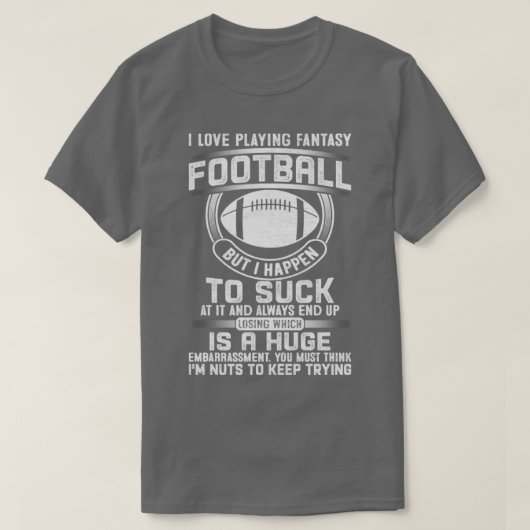 Ik hou van het spelen van fantasie football t-shirt (Design voorkant)
