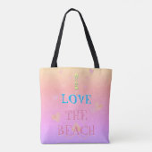 !Ik hou van het strand" Beach Heartpped Sunrise Tote Bag (Achterkant)