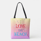 !Ik hou van het strand" Beach Heartpped Sunrise Tote Bag (Achterkant)