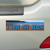 Ik hou van het strand bumpersticker (Op auto)