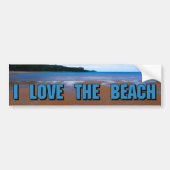 Ik hou van het strand bumpersticker (Voorkant)