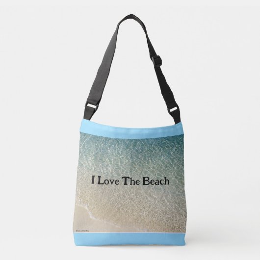 Ik hou van het strand crossbody tas (Voorkant)