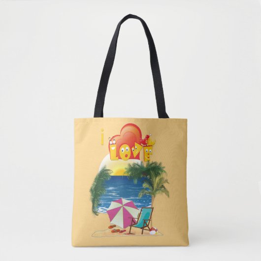 Ik hou van het strand in de zomer tote bag (Voorkant)