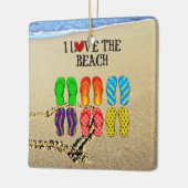 Ik hou van het strand keramisch ornament (Links)