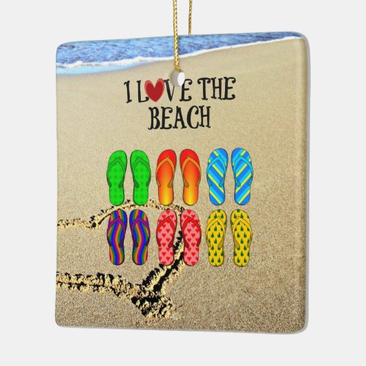 Ik hou van het strand keramisch ornament (Links)