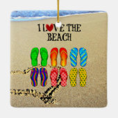Ik hou van het strand keramisch ornament (Achterkant)