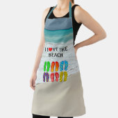 Ik hou van het strand, kleurrijke teenslippers schort (Insitu)