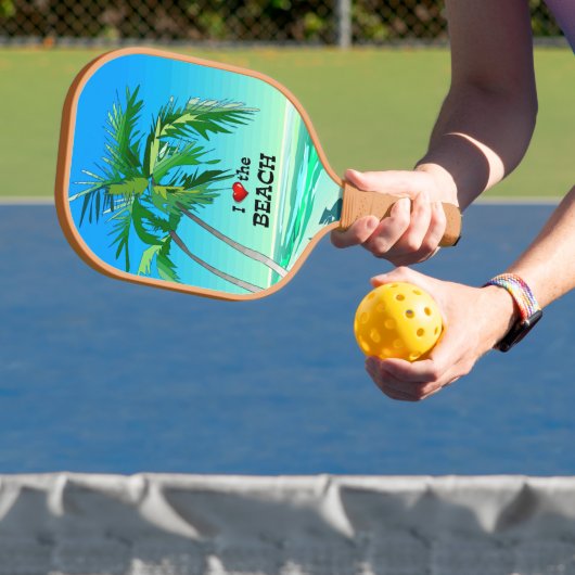 Ik hou van het strand pickleball paddle (Insitu)