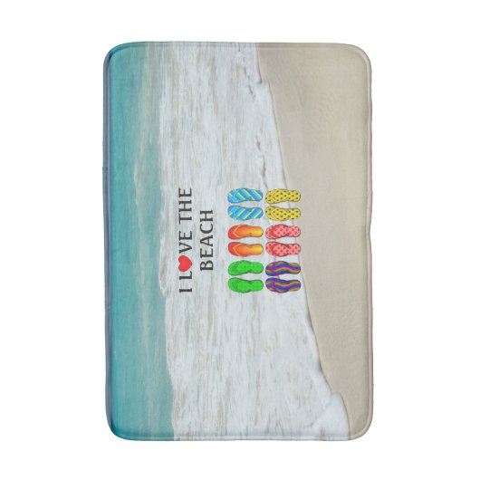 Ik hou van het strand, populair ontwerp badmat (Voorkant Verticaal)