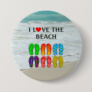 Ik hou van het strand ronde button 7,6 cm