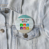 Ik hou van het strand ronde button 7,6 cm (In situ)