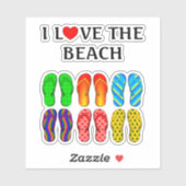Ik hou van het strand sticker (Vel)