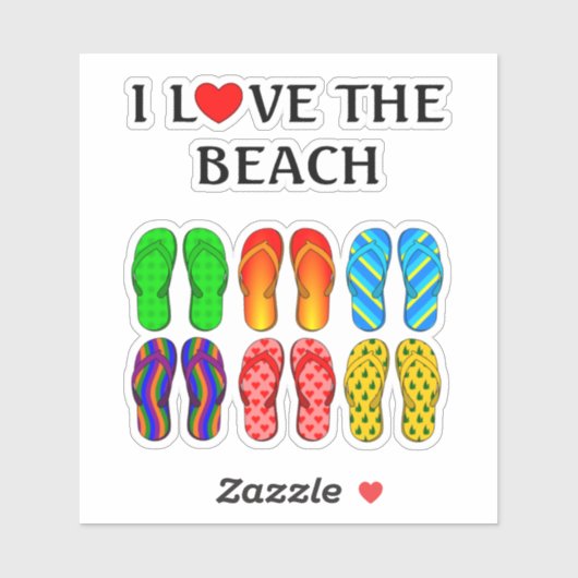 Ik hou van het strand sticker (Vel)