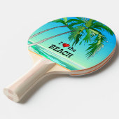 Ik hou van het strand, Tropisch Blauw Tafeltennisbatje (Voorkant Gekanteld)