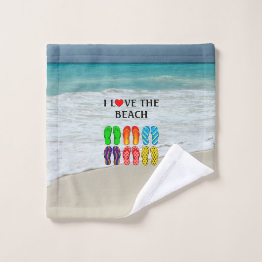 Ik hou van het strand washandje (Wasdoekje)