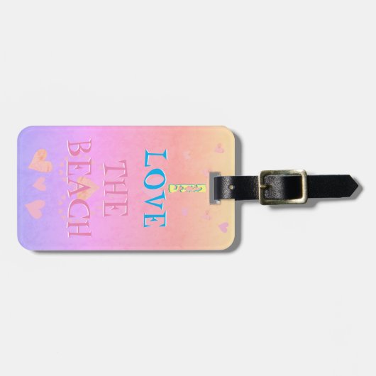 #"Ik hou van het strand"zonsopgang sjabloon adres Bagagelabel (Voorkant horizontaal)