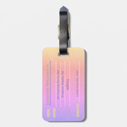 #"Ik hou van het strand"zonsopgang sjabloon adres Bagagelabel (Achterkant verticaal)