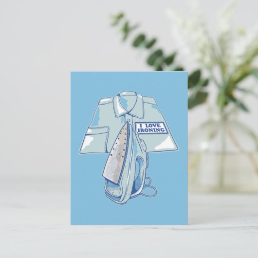 Ik hou van het strijken van grappig ijzer briefkaart (Staand voorkant)