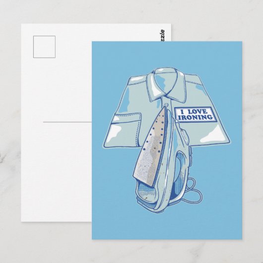 Ik hou van het strijken van grappig ijzer briefkaart (Voorkant / Achterkant)
