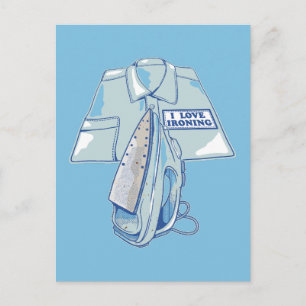 Ik hou van het strijken van grappig ijzer briefkaart