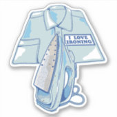 Ik hou van het strijken van grappig ijzer sticker (Voorkant)