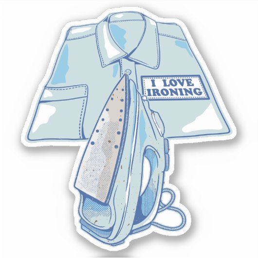 Ik hou van het strijken van grappig ijzer sticker (Voorkant)