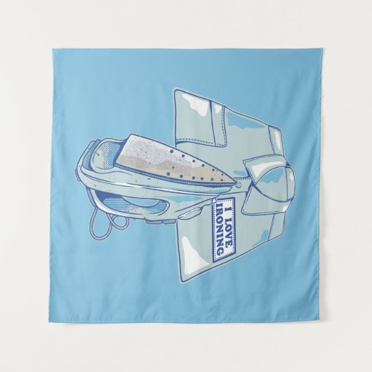 Ik hou van het strijken van grappig ijzer wandkleed (Voorkant (horizontaal))