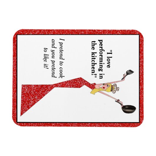 "Ik hou van het uitvoeren in de keuken!" Celebrity Magneet (Horizontaal)