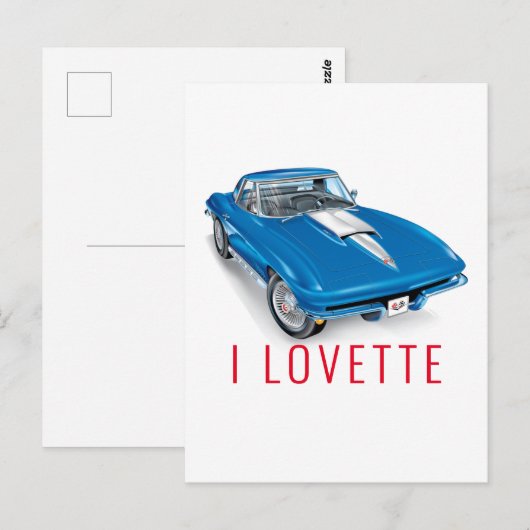 IK HOU VAN HET UNIEKE AUTO-ONTWERP BRIEFKAART (Voorkant / Achterkant)