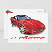 IK HOU VAN HET UNIEKE AUTO-ONTWERP FEESTDAGENKAART (Voorkant / Achterkant)