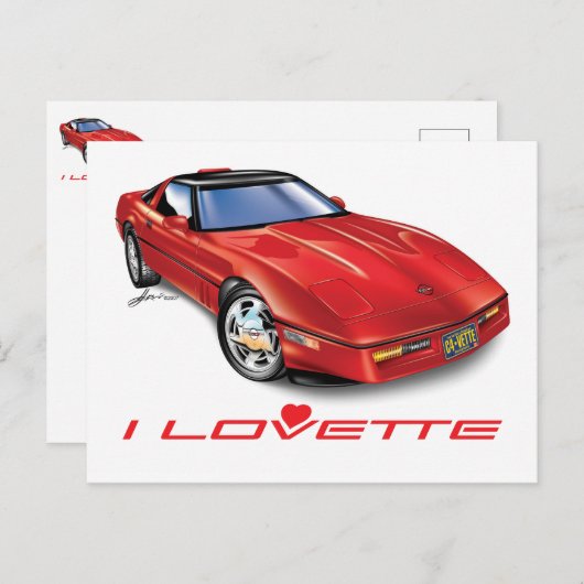 IK HOU VAN HET UNIEKE AUTO-ONTWERP FEESTDAGENKAART (Voorkant / Achterkant)