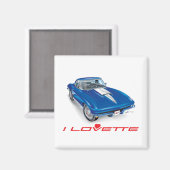 IK HOU VAN HET UNIEKE AUTO-ONTWERP MAGNEET (Voorkant / Achterkant)