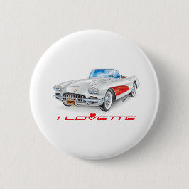 IK HOU VAN HET UNIEKE AUTO-ONTWERP RONDE BUTTON 5,7 CM