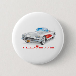 IK HOU VAN HET UNIEKE AUTO-ONTWERP RONDE BUTTON 5,7 CM