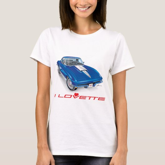 IK HOU VAN HET UNIEKE AUTO-ONTWERP T-SHIRT (Voorkant)