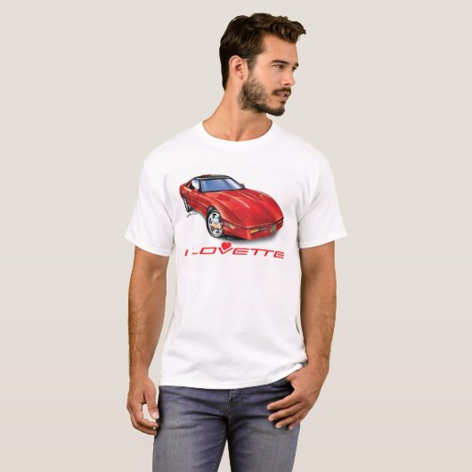 IK HOU VAN HET UNIEKE AUTO-ONTWERP T-SHIRT (Voorkant volledig)