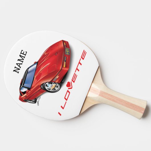 IK HOU VAN HET UNIEKE AUTO-ONTWERP TAFELTENNISBATJE (Zijkant)