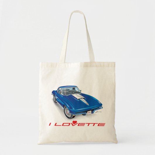 IK HOU VAN HET UNIEKE AUTO-ONTWERP TOTE BAG (Voorkant)