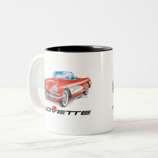 IK HOU VAN HET UNIEKE AUTO-ONTWERP TWEEKLEURIGE KOFFIEMOK (Voorkant links)