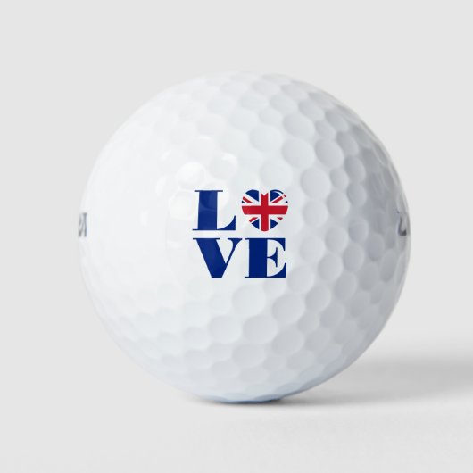 Ik hou van het Verenigd Koninkrijk Golfballen (Voorkant)