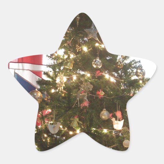 Ik hou van het Verenigd Koninkrijk Holiday Special Ster Sticker (Voorkant)