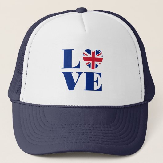 Ik hou van het Verenigd Koninkrijk Trucker Pet (Voorkant)