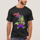 Ik hou van het vieren van Mardi Gras Marching Dino T-shirt (Voorkant)