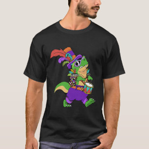 Ik hou van het vieren van Mardi Gras Marching Dino T-shirt