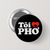 Ik hou van het Vietnamese Pho (Tôi ❤ PHỞ) Taal Ronde Button 5,7 Cm (Voorkant /achterkant)