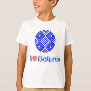 Ik hou van het Wit-Rusland Folkpatroon В ныивш, T-shirt