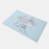 Ik hou van het Zee Whimsical Nautical Deurmat (Schuin)