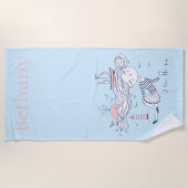 Ik hou van het Zee Whimsical Nautical Personal Strandlaken (Voorkant)