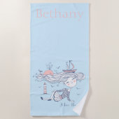 Ik hou van het Zee Whimsical Nautical Personal Strandlaken (Voorkant)