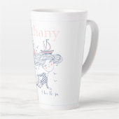 Ik hou van het Zee Whimsical Nautical Personalized Latte Mok (Rechterhoek)